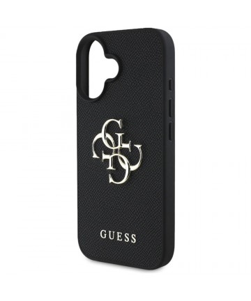 Guess Grained Big 4G Logo Small Classic Logo case for iPhone 16 - black