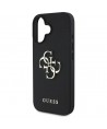 Guess Grained Big 4G Logo Small Classic Logo case for iPhone 16 - black