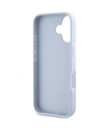 Guess Grained Big 4G Logo Small Classic Logo case for iPhone 16 - blue