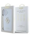 Guess Grained Big 4G Logo Small Classic Logo case for iPhone 16 - blue