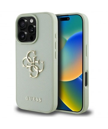 Guess Grained Big 4G Logo Small Classic Logo case for iPhone 16 Pro Max - green