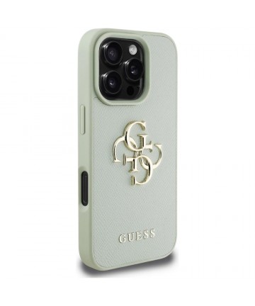 Guess Grained Big 4G Logo Small Classic Logo case for iPhone 16 Pro Max - green