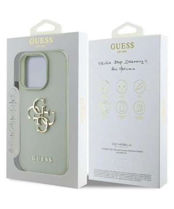 Guess Grained Big 4G Logo Small Classic Logo case for iPhone 16 Pro Max - green