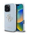 Guess Grained Big 4G Logo Small Classic Logo case for iPhone 16 Pro - blue