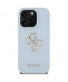 Guess Grained Big 4G Logo Small Classic Logo case for iPhone 16 Pro - blue