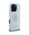 Guess Grained Big 4G Logo Small Classic Logo case for iPhone 16 Pro - blue