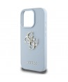 Guess Grained Big 4G Logo Small Classic Logo case for iPhone 16 Pro - blue