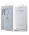 Guess Grained Big 4G Logo Small Classic Logo case for iPhone 16 Pro - blue