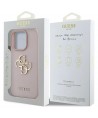 Guess Grained Big 4G Logo Small Classic Logo Case for iPhone 16 Pro - Pink
