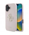 Guess Grained Big 4G Logo Small Classic Logo case for iPhone 16 - pink