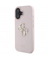 Guess Grained Big 4G Logo Small Classic Logo case for iPhone 16 - pink