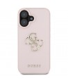 Guess Grained Big 4G Logo Small Classic Logo case for iPhone 16 - pink