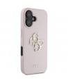 Guess Grained Big 4G Logo Small Classic Logo case for iPhone 16 - pink