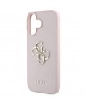 Guess Grained Big 4G Logo Small Classic Logo case for iPhone 16 - pink
