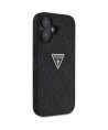 Guess Hot Stamp 4G Pattern Triangle Metal Logo case for iPhone 16 - black