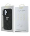 Guess Hot Stamp 4G Pattern Triangle Metal Logo case for iPhone 16 - black