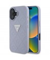 Guess Hot Stamp 4G Pattern Triangle Metal Logo iPhone 16 Case - Purple
