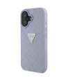 Guess Hot Stamp 4G Pattern Triangle Metal Logo iPhone 16 Case - Purple
