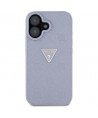 Guess Hot Stamp 4G Pattern Triangle Metal Logo iPhone 16 Case - Purple