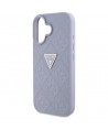 Guess Hot Stamp 4G Pattern Triangle Metal Logo iPhone 16 Case - Purple