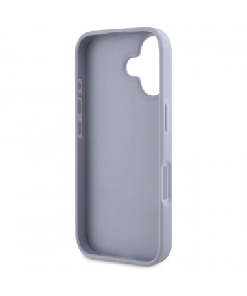 Guess Hot Stamp 4G Pattern Triangle Metal Logo iPhone 16 Case - Purple