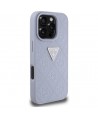 Guess Hot Stamp 4G Pattern Triangle Metal Logo iPhone 16 Pro Case - Purple
