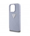 Guess Hot Stamp 4G Pattern Triangle Metal Logo iPhone 16 Pro Case - Purple