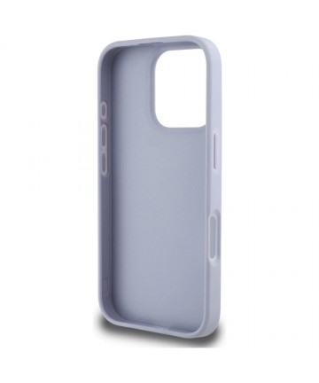 Guess Hot Stamp 4G Pattern Triangle Metal Logo iPhone 16 Pro Case - Purple