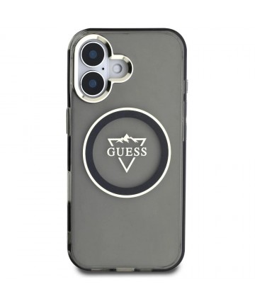 Guess IML Metal Mountain Logo MagSafe case for iPhone 16 - black