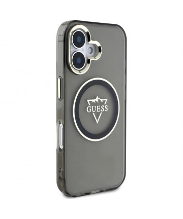 Guess IML Metal Mountain Logo MagSafe case for iPhone 16 - black