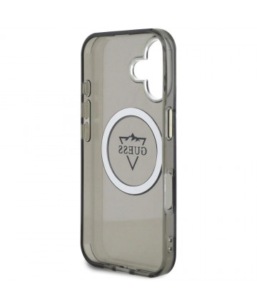 Guess IML Metal Mountain Logo MagSafe case for iPhone 16 - black