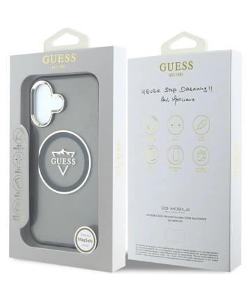 Guess IML Metal Mountain Logo MagSafe case for iPhone 16 - black