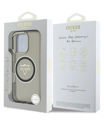 Guess IML Metal Mountain Logo MagSafe iPhone 16 Pro Case - Black