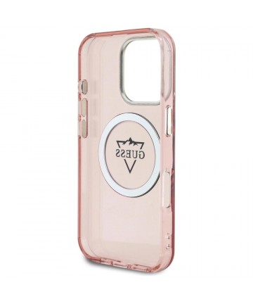 Guess IML Metal Mountain Logo MagSafe iPhone 16 Pro Max Case - Pink