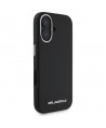 Karl Lagerfeld Saffiano Full Wrapped Elongated Metal Logo MagSafe Case for iPhone 16 - Black