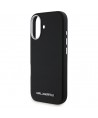 Karl Lagerfeld Saffiano Full Wrapped Elongated Metal Logo MagSafe Case for iPhone 16 - Black