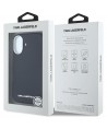 Karl Lagerfeld Saffiano Full Wrapped Elongated Metal Logo MagSafe Case for iPhone 16 - Black