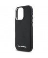 Karl Lagerfeld Saffiano Full Wrapped Elongated Metal Logo MagSafe iPhone 16 Pro Case - Black