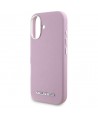 Karl Lagerfeld Saffiano Full Wrapped Elongated Metal Logo MagSafe iPhone 16 Case - Pink