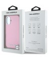 Karl Lagerfeld Saffiano Full Wrapped Elongated Metal Logo MagSafe iPhone 16 Case - Pink