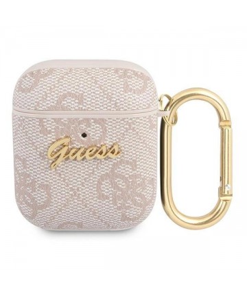 Guess 4G Script Metal Collection Case for AirPods 1 / 2 - Pink