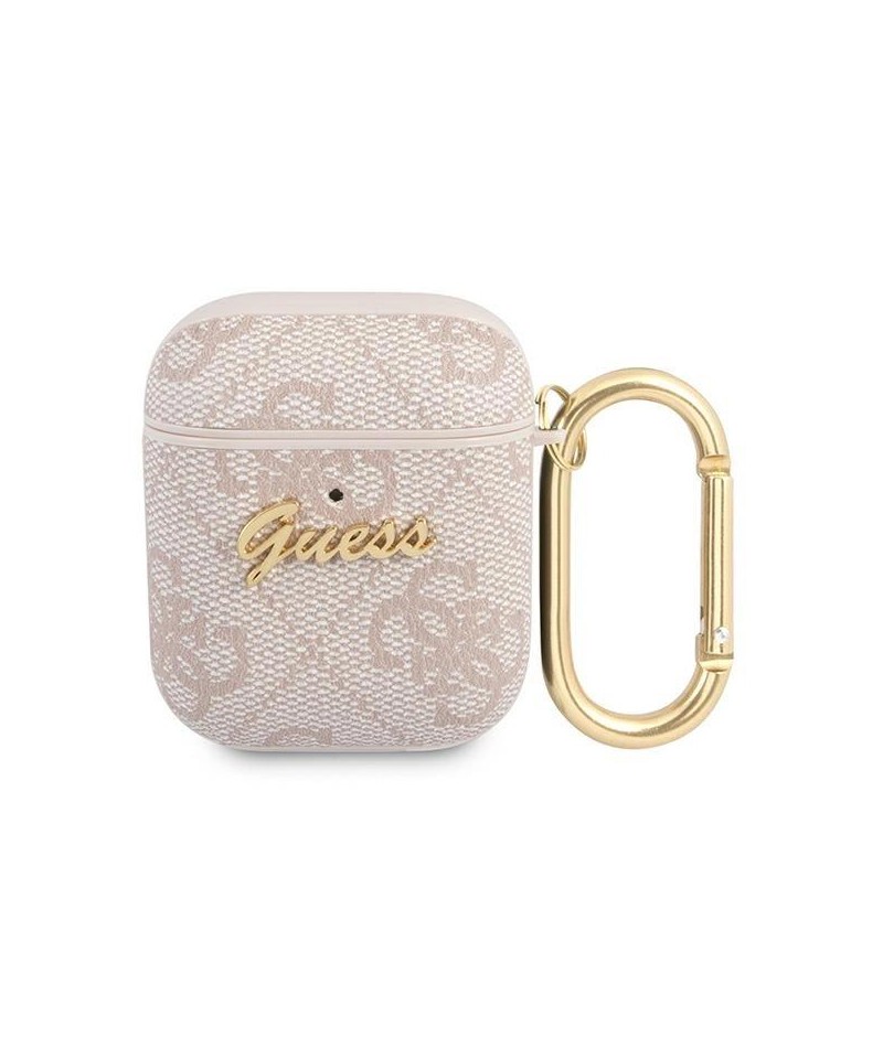Guess 4G Script Metal Collection Case for AirPods 1 / 2 - Pink