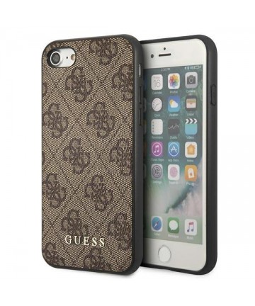 Guess 4G Metal Gold Logo Case for iPhone SE 2022 / 2020 / 7 / 8 - Brown