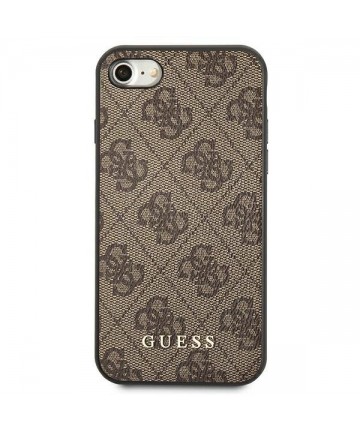 Guess 4G Metal Gold Logo Case for iPhone SE 2022 / 2020 / 7 / 8 - Brown