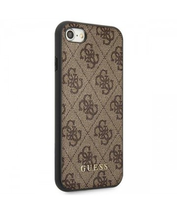 Guess 4G Metal Gold Logo Case for iPhone SE 2022 / 2020 / 7 / 8 - Brown