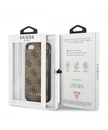 Guess 4G Metal Gold Logo Case for iPhone SE 2022 / 2020 / 7 / 8 - Brown