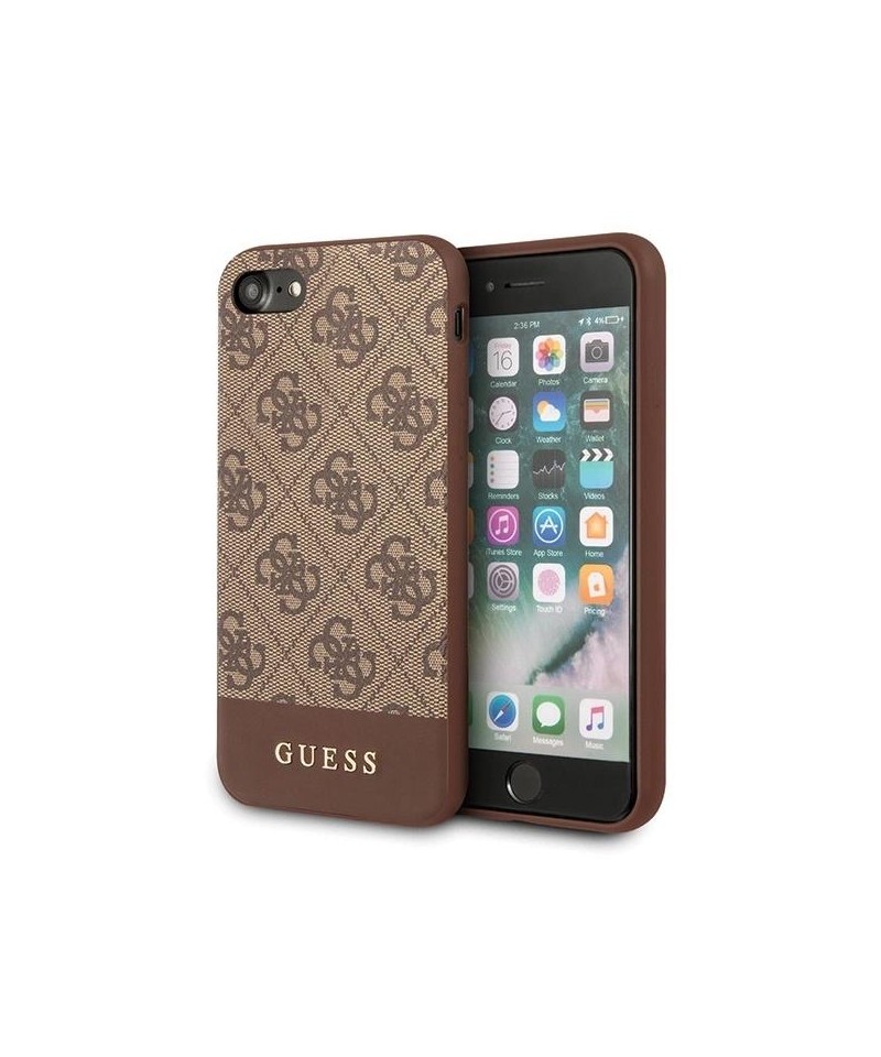 Guess 4G Stripe Collection case for iPhone 7 / 8 / SE 2020 / SE 2022 - brown