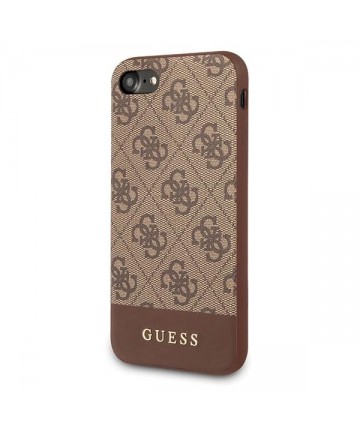 Guess 4G Stripe Collection case for iPhone 7 / 8 / SE 2020 / SE 2022 - brown