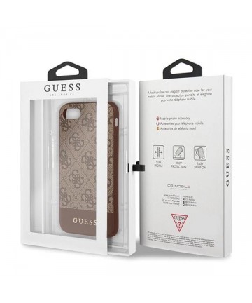 Guess 4G Stripe Collection case for iPhone 7 / 8 / SE 2020 / SE 2022 - brown