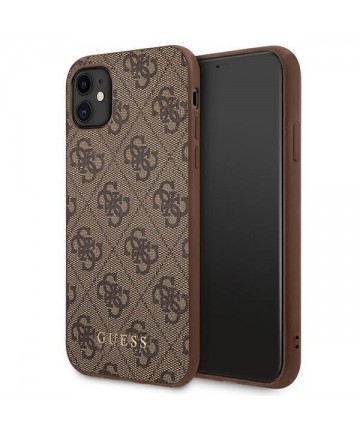 Guess 4G Metal Gold Logo Case for iPhone 11 / Xr 6.1" - Brown
